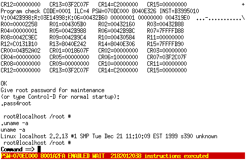 Linux/390 running on Hercules/s390